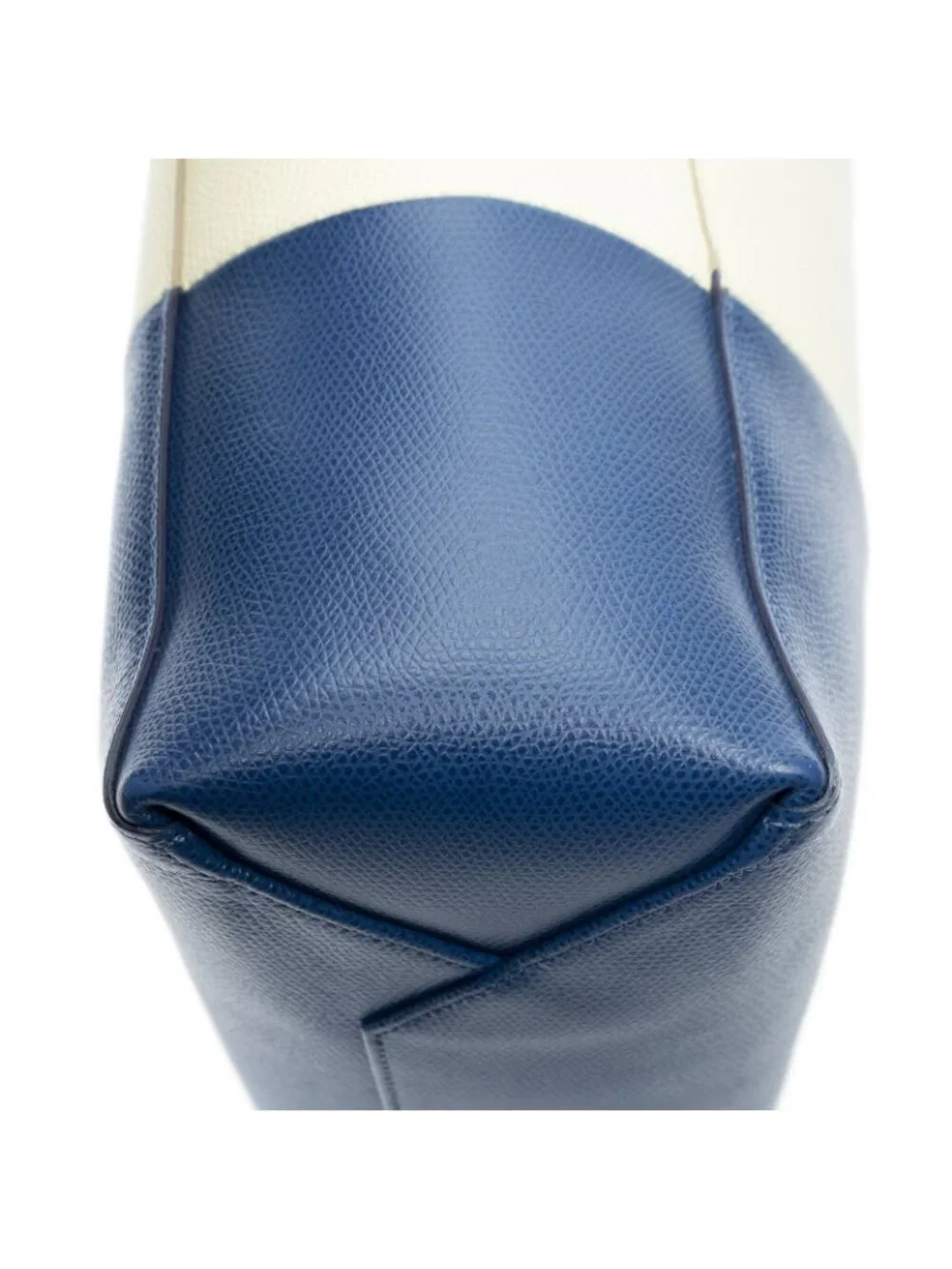 Celine Small Vertical Cabas Tote Ivory Blue Gray Leather